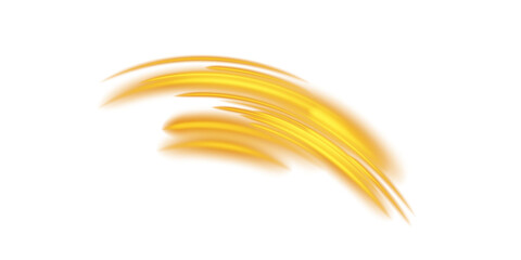 Orange hot flow from the air conditioner. Realistic 3D illustration isolated on a transparent background.