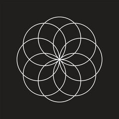 Stage one of Flower of Life cosmic geometry
