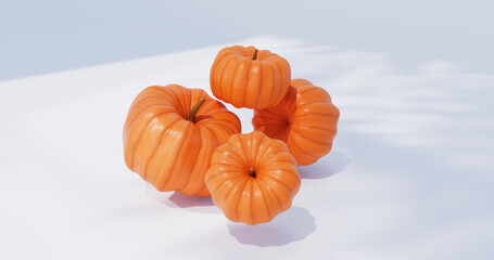 Top view of pumpkins arranged in circular cluster