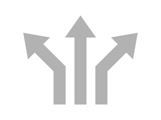 three way road arrows direction icon