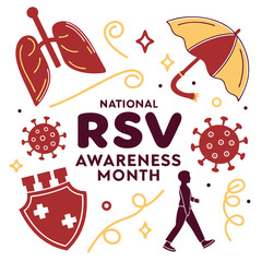 NATIONAL RSV AWARENESS MONTH vector illustration isolated on white background