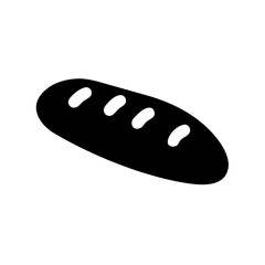 A simple black and white illustration of a loaf of bread