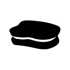 Abstract Black Blob Shape with a Wavelike Separation Line Silhouette