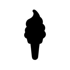 Monochrome Ice Cream Cone Silhouette for Simple Graphic Design Projects