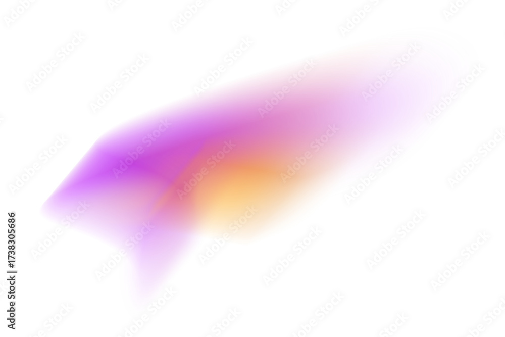 Wall mural abstract pink and yellow light beam wave with glowing motion blur effect isolated on transparent bac