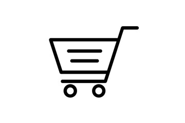 Shopping cart icon vector. E-commerce symbol. Add to cart button. Online shopping concept. Web store basket. Buy sign. Flat line graphic for website, app, UI. Purchase, retail.