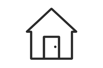 Home icon in trendy flat line style. House symbol for website design, logo, app, UI. Simple building pictogram for homepage button. Real estate, property, mortgage vector design.
