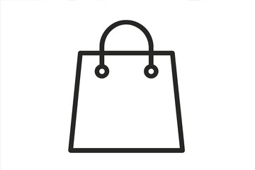 Shopping bag line icon. Simple vector graphic for commerce and retail. Symbol for buy, sale, and online store. Isolated for website, logo, app, and UI design elements.