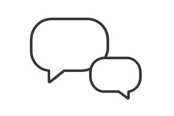 Naklejka premium Speech bubble icon vector. Symbol of chat, message, comment. Communication, dialogue concept. Flat line style for web design, logo, app, UI. Isolated on white background.