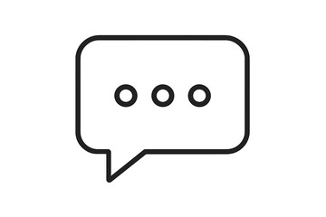 Fototapeta premium Speech bubble icon in trendy flat line style. Chat, message, or comment symbol for website design, logo, app, and UI. Vector communication, dialogue, and typing concept.
