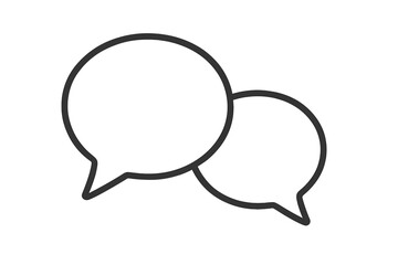 Speech bubble chat icon. Communication, conversation, message, comment, dialogue symbol. Vector flat line illustration for website design, logo, app, UI. Social media contact.
