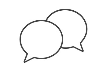 Fototapeta premium Speech bubble line icon vector. Chat, message, comment symbol. Conversation, dialogue, communication pictogram for website design, logo, app, and UI. Simple flat outline.