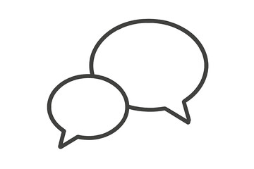 Speech bubble line icon for chat, comment, or message. Symbol of communication, dialogue, and discussion. Flat, minimal vector for web design, app, logo, UI, and social media.