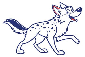 Smiling Dog Cartoon With Spots in White Background