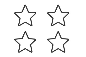Fototapeta premium Star vector icon set. Outline stars symbol for rating, favorite, quality, and review. Simple geometric shape for web design, logo, app, UI. Isolated on white background.