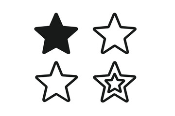 Vector star icon set. Symbol for rating, review, or favorite. Trendy flat outline style for web design, logo, app, UI. Quality, success, and achievement concept illustration.