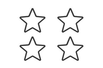 Obraz premium Vector star outline icon set. Symbol of rating, review, and favorite. Trendy flat linear style for website design, logo, app, and UI. Isolated graphic element illustration.
