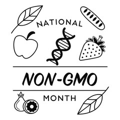 NATIONAL NON-GMO MONTH vector 