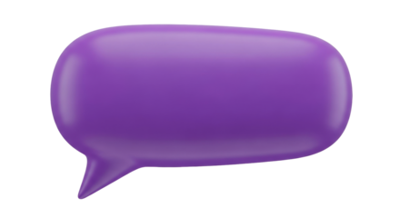 Isolated purple dialog cloud shape for social media communications and messaging apps