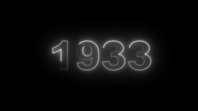 1933 new year celebration neon background