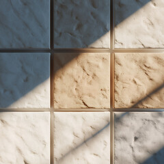 Beige and White Textured Wall with Natural Shadows