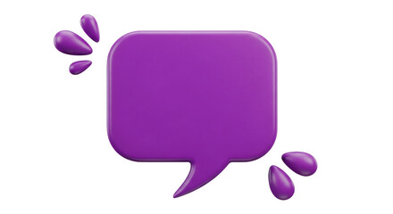 Isolated purple speech bubble, message icon, communication dialog balloon, sign, symbol
