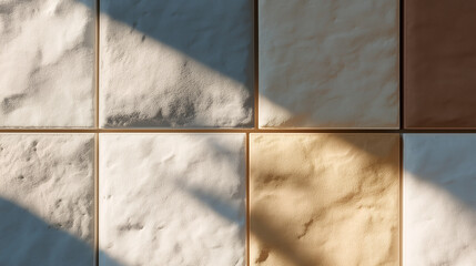 Beige and White Textured Wall with Natural Shadows