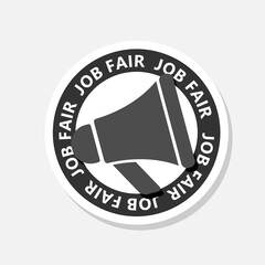Job fair megaphone icon sticker isolated on gray background