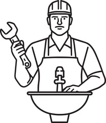 Vector line art of metal wrenches and spanners used for tightening bolts. EPS-ready for mechanical, industrial, and toolset design themes.