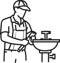 Vector line art of metal wrenches and spanners used for tightening bolts. EPS-ready for mechanical, industrial, and toolset design themes.