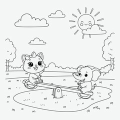 This coloring book features cats at the beach, playground, picnic, school, and holidays. Perfect for creative fun, stress relief, and developing fine motor skills in children ages 4-8.