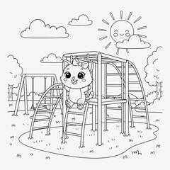 This coloring book features cats at the beach, playground, picnic, school, and holidays. Perfect for creative fun, stress relief, and developing fine motor skills in children ages 4-8.