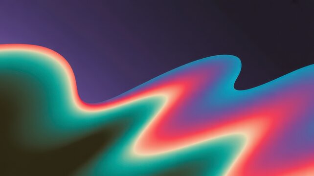 Vibrant abstract gradient flowing wave of neon colors with soft blurry edges and subtle pixelation detail