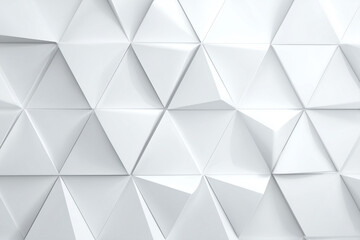 Obraz premium Polygon-inspired relief shapes in white, flat elevation with embossed 3D texture, bright overexposed futuristic effect. 