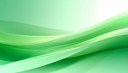 Abstract green gradient texture with flowing curves, translucent layers, and upward luminous depth.