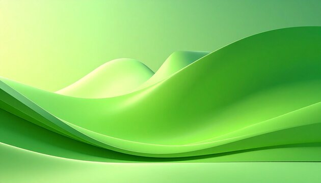 Abstract green gradient texture with flowing curves, translucent layers, and luminous depth.