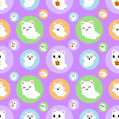 halloween background with cat character