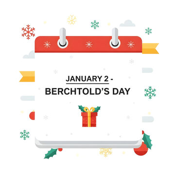 Berchtold&rsquo;s Day January 2 Holiday Calendar Vector Illustration