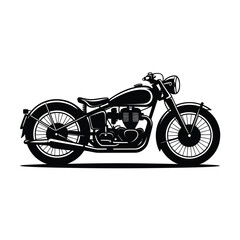 Vintage motorcycle silhouette a classic design captured in stark outline