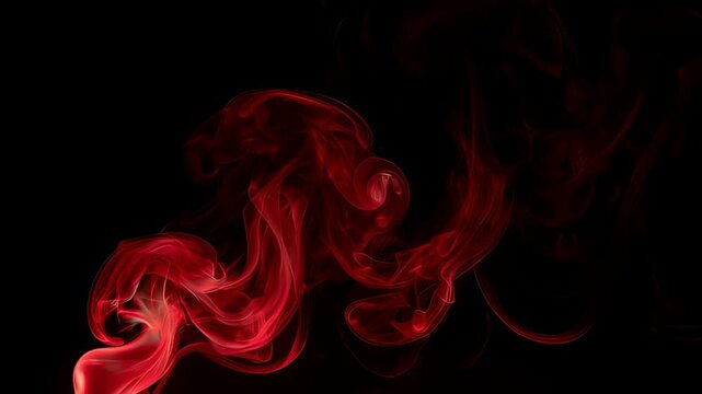 Red smoke wisping upwards, against a dark background