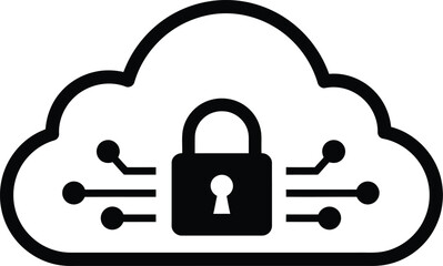 Secure cloud computing vector illustration scalable eps icon for digital security