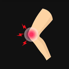 Knee joint pain inflammation art symbol illustration design vector