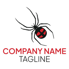 Black spider icon logo. Black widow spider. Company and business logo templates