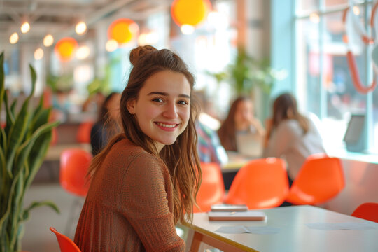 vibrant coworking space showcases a lively atmosphere of collaboration, connection, and productivity, embodying energetic, adaptable, and inventive nature of contemporary workspaces 