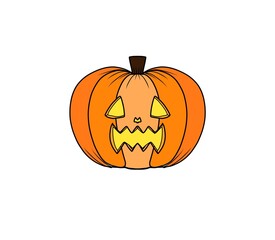 Pumpkin isoltaed  pattern illustration colorful halloween wallpaper Jack o lantern