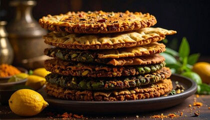 Aromatic Stack of Savory Flatbreads.