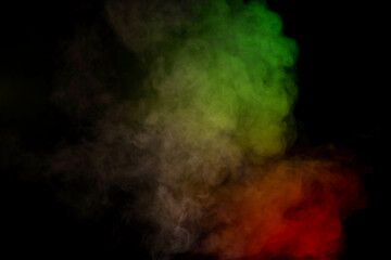 White steam on a black background.