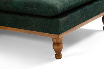 Close-up of a wooden furniture leg . 