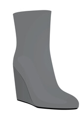 Grey women boots. vector illustration	