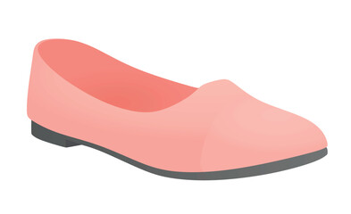 Pink flat heel shoe. vector illustration	